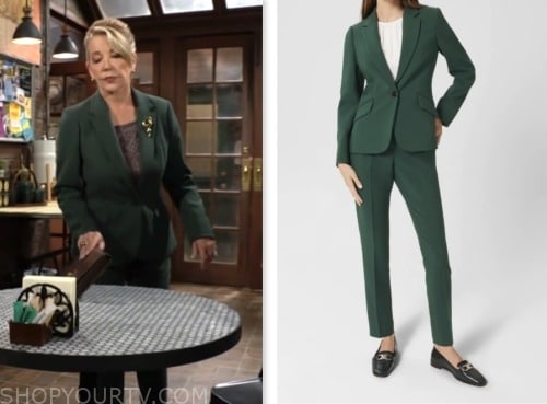 The Young and the Restless: September 2023 Nikki Newman's Green Blazer and  Pant Suit