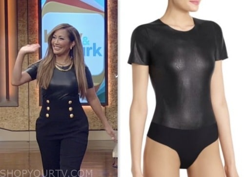 Commando Faux Patent Leather Midi Skirt worn by Wendy Williams on The Wendy  Williams Show January 30, 2020