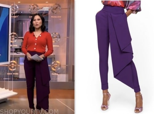 NBC News Daily: September 2023 Vicky Nguyen's Purple Drape Side Pants ...