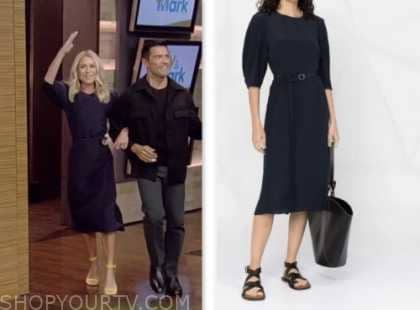 Live with Kelly and Mark: September 2023 Kelly Ripa's Navy Blue Belted ...