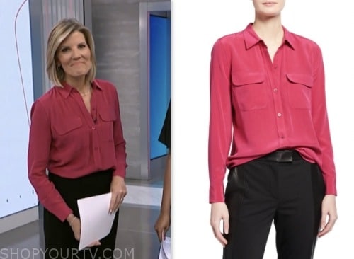 NBC News Daily: September 2023 Kate Snow's Pink Silk Shirt | Shop Your TV