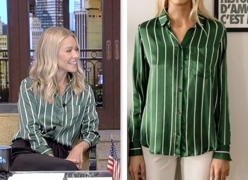 Live with Kelly and Mark: September 2023 Kelly Ripa's Green Silk ...