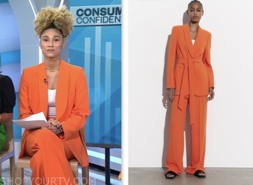 The Today Show: September 2023 Ally Love's Orange Blazer and Pant Suit ...