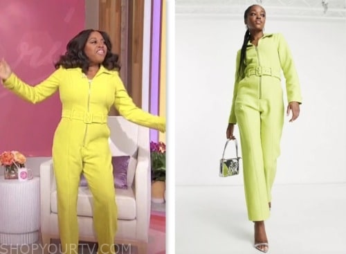 Sherri: September 2023 Sherri Shepherd's Lime Yellow Belted Zip-Front ...