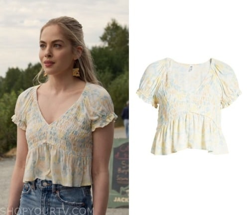 Virgin River: Season 5 Episode 3 Lizzie's Floral Shirred Top | Shop Your TV