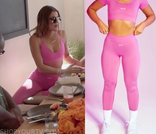 Superset - Curved Waist Seamless Leggings in Pink