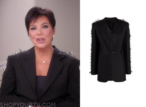 The Kardashians: Season 4 Confessional Kris' Studded Embellished Trim ...