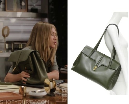 WornOnTV: Alex's green leather handbag on The Morning Show, Jennifer  Aniston