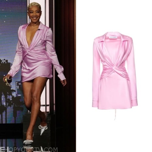 Jimmy Kimmel Live October 2023 Tiffany Haddish s Satin Dress