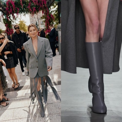 Michael Kors Fashion Show: Ellen Pompeo's Grey Boots