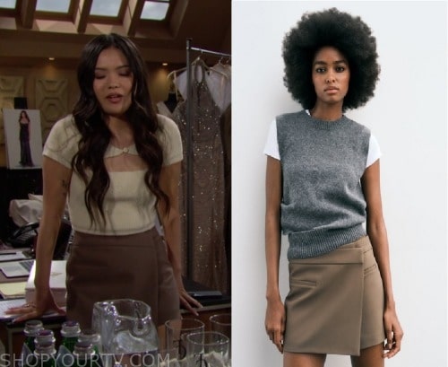 The Bold and the Beautiful: October 2023 Luna's Brown Skort | Shop Your TV