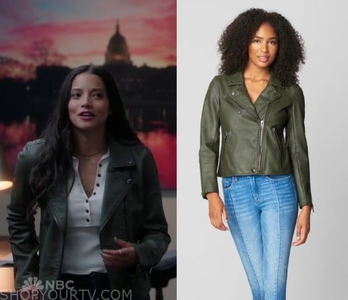 Found: Season 1 Episode 2 Lacey's Green Leather Jacket | Shop Your TV