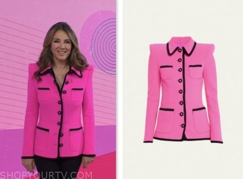 The Today Show: October 2023 Elizabeth Hurley's Pink and Black Contrast ...