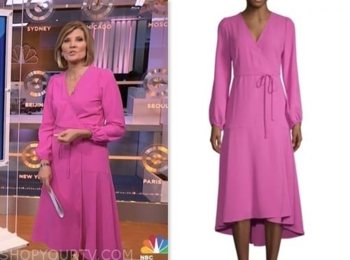 NBC News Daily: October 2023 Kate Snow's Pink Wrap Dress | Shop Your TV