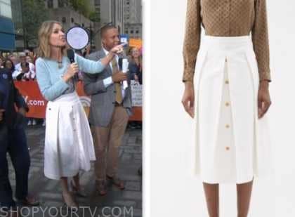 The Today Show: October 2023 Savannah Guthrie's White Button Front Midi ...