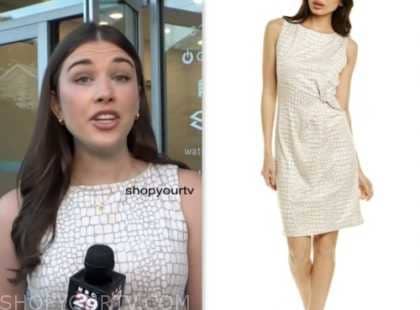 NBC News Daily: October 2023 Dryden Quigley's Beige Animal Print Dress ...