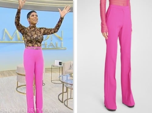 Tamron Hall Show: April 2023 Tamron Hall's Pink Floral Organza Dress ...