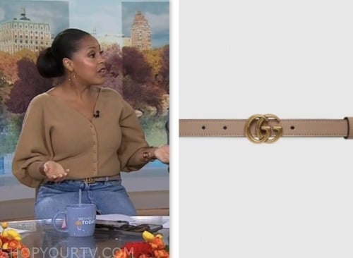 The Today Show: October 2023 Sheinelle Jones's Beige Leather Logo ...