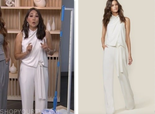 Access Hollywood: October 2023 Diane Mizota's White Drape Jumpsuit ...