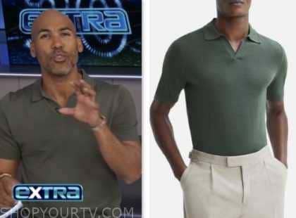 Extra: October 2023 Melvin Robert's Green Polo Shirt | Shop Your TV