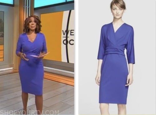 CBS Mornings: October 2023 Gayle King's Periwinkle Blue Sheath Dress ...