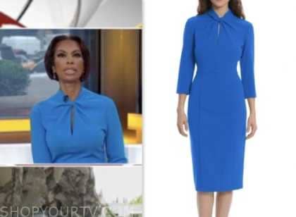 Outnumbered: October 2023 Harris Faulkner's Blue Twist Neck Sheath 