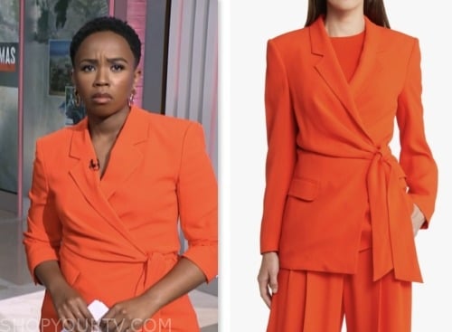 NBC News Daily: October 2023 Zinhle Essamuah's Orange Wrap Blazer ...