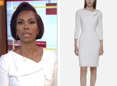 Outnumbered: October 2023 Harris Faulkner's White Asymmetric Bow Neck ...