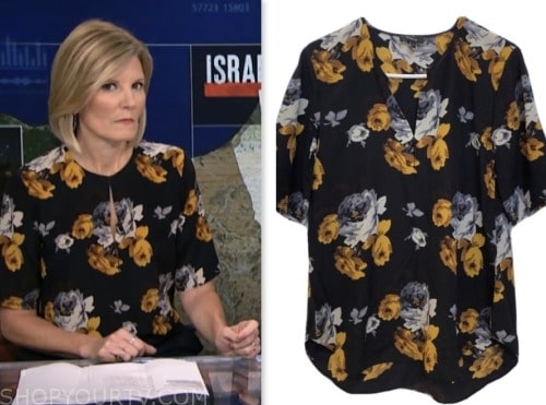 NBC News Daily: October 2023 Kate Snow's Navy Blue and Yellow Floral ...