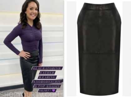 Laura tobin brown outlet leather skirt