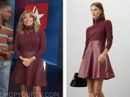 Access Hollywood: October 2023 Kit Hoover's Burgundy Knit Top and ...