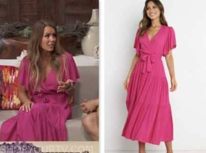 The Golden Bachelor: Season 1 Episode 4 Trista Sutter's Pink Wrap Midi ...