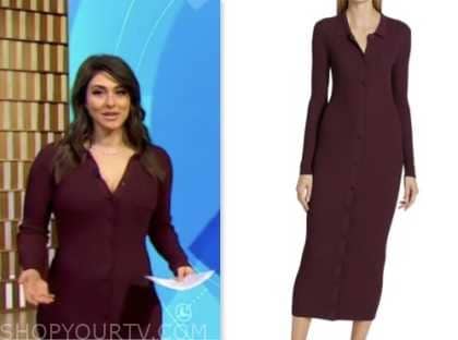 Good Morning America: October 2023 Erielle Reshef's Burgundy Ribbed ...