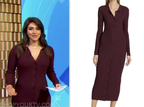 Good Morning America: October 2023 Erielle Reshef's Burgundy Ribbed 