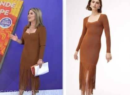 The Today Show: October 2023 Jenna Bush Hager's Tan Knit Fringe