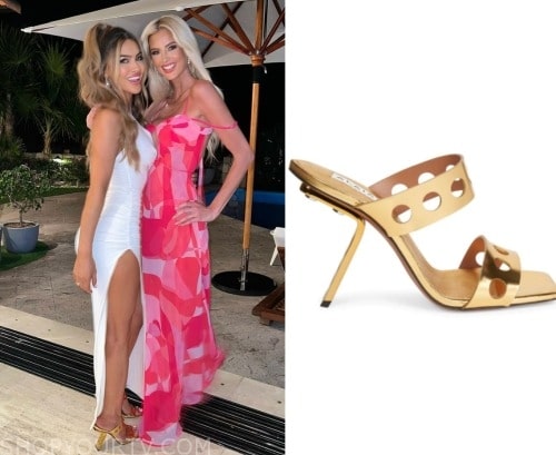 WornOnTV: Chrishell's pink leather one shoulder dress on Selling