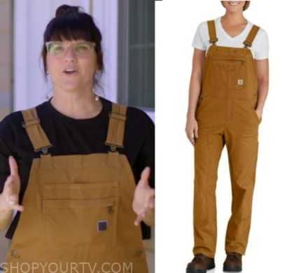 Carhartt 102438 - Women's Rugged Flex® Loose Fit Canvas Bib Overa worn by  Lyndsay Lamb as seen in Unsellable Houses (S04E07)