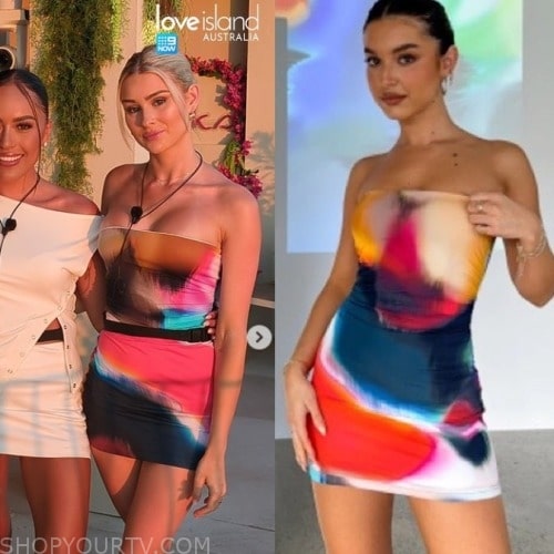 Love Island AU Season 5 Episode 8 Nakia s Strapless Mini Dress