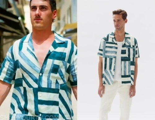 Love Island (AU): Season 5 Episode 1 Trent's Short Sleeve Striped Shirt ...