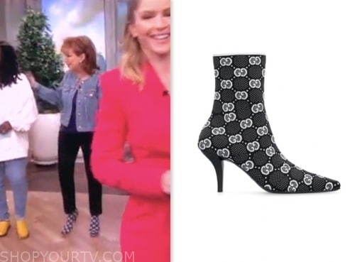 The View: November 2023 Joy Behar's Logo Print Knit Ankle Boots | Shop ...