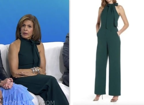 The Today Show: November 2023 Hoda Kotb's Green Tie Neck Jumpsuit ...