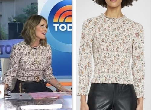 The Today Show: October 2022 Savannah Guthrie's White Butterfly Printed ...