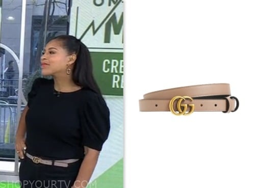 The Today Show: November 2023 Sheinelle Jones's Beige Leather Logo ...