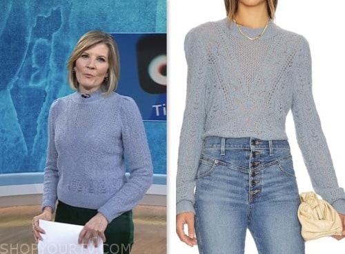 The Today Show: November 2023 Kate Snow's Blue Pointelle Sweater | Shop ...