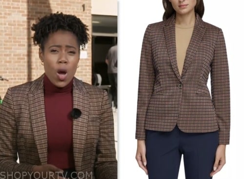 NBC News Daily: November 2023 Priscilla Thompson's Brown Plaid Blazer ...