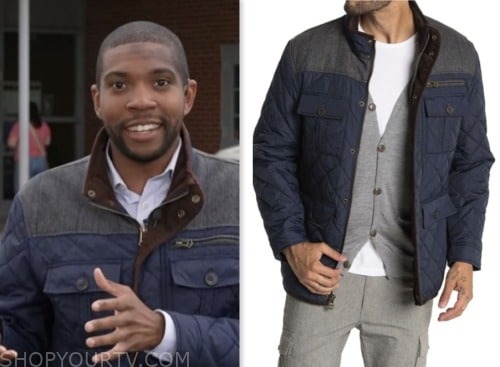 NBC News Daily: November 2023 Shaquille Brewster's Blue Quilted Jacket ...