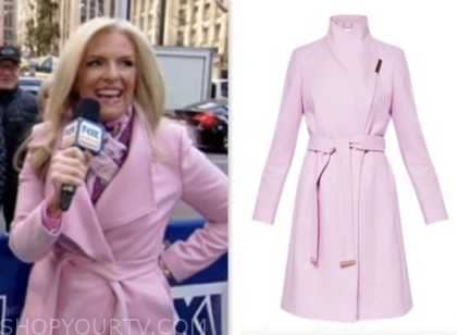 Fox and Friends: November 2023 Janice Dean's Pink Wrap Coat | Shop Your TV