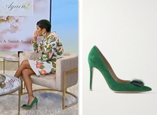 Tamron Hall Show: November 2023 Tamron Hall's Green Suede Embellished ...