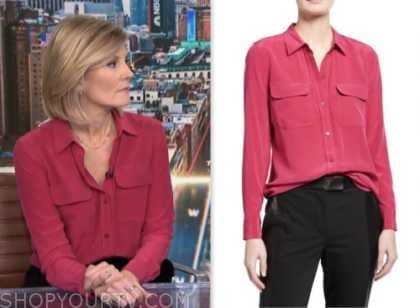 NBC News Daily: November 2023 Kate Snow's Pink Silk Shirt | Shop Your TV