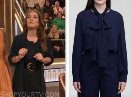 Drew Barrymore Show: November 2023 Drew Barrymore's Navy Blue Tie